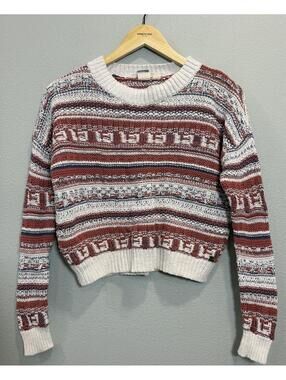 Roxy Open Knit Pullover Striped Sweater, Women's XS